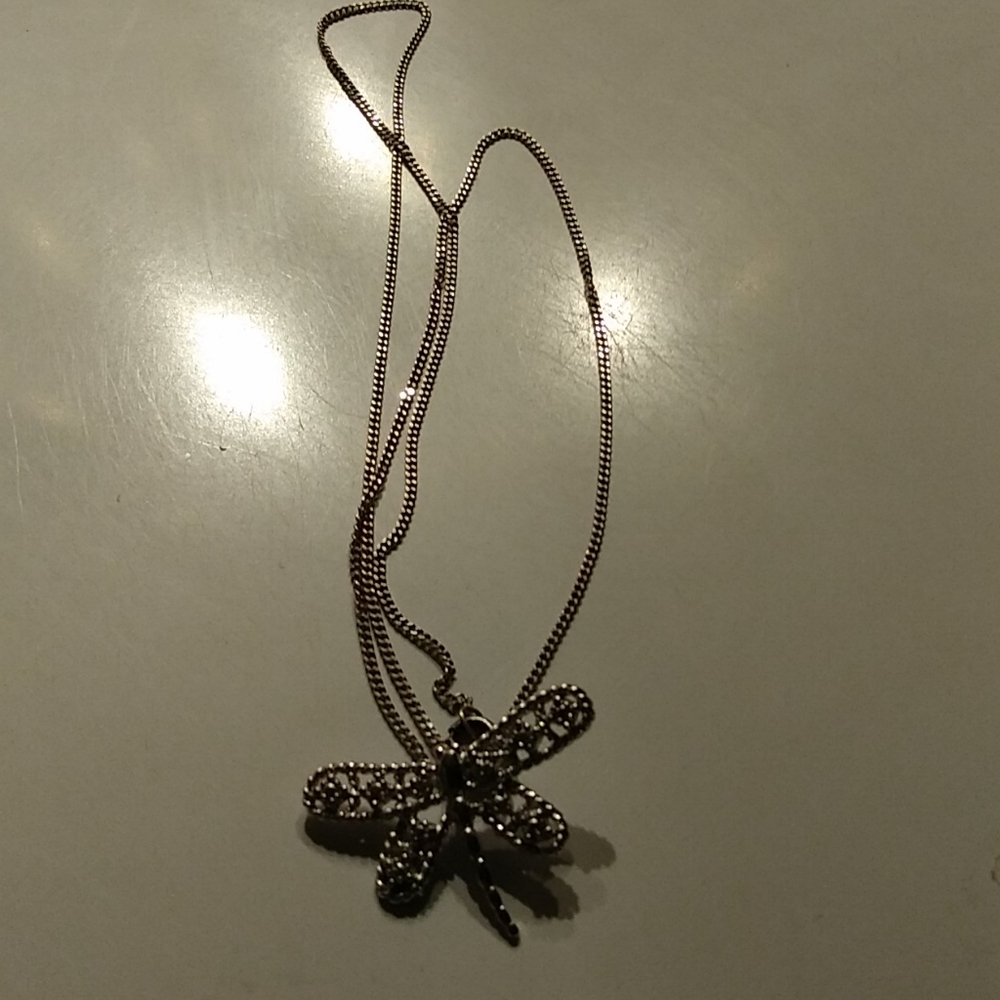 Sterling dragonfly on chain